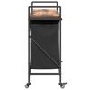 vidaXL Laundry Basket 3 Compartments with Wheels Smoked Oak