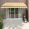 vidaXL Retractable Awning Yellow and White 3.5x2.5 m Fabric and Aluminium