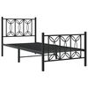 vidaXL Metal Bed Frame without Mattress with Footboard Black 80x200cm