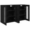 vidaXL Wall Cabinets 2 pcs Black Oak 69.5 x 34 x 90 cm Engineered Wood
