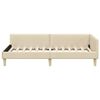 vidaXL Corner Bed Frame with Headboard Cream 100 x 200 cm Fabric