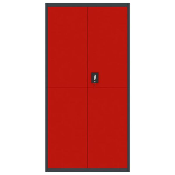 vidaXL File Cabinet Anthracite and Red 90x40x180 cm Steel
