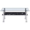 vidaXL Coffee Table with Marble Look Black 100x60x42cm Tempered Glass