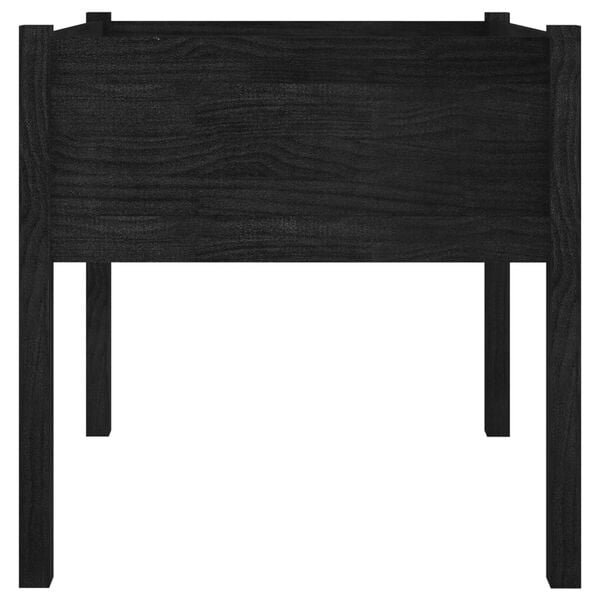 vidaXL Garden Planter Black 70x70x70 cm Solid Pinewood