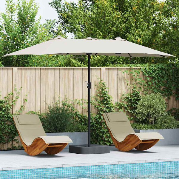 vidaXL Garden Parasol Sand 385 x 209 x 244 cm Polyester and Steel