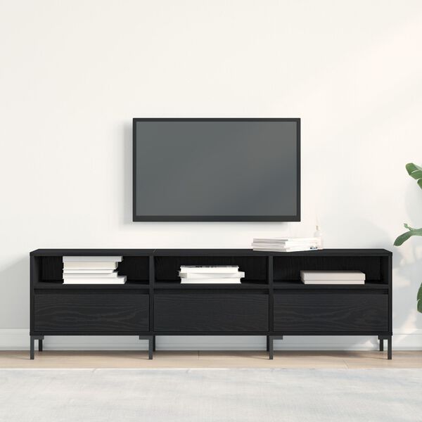 vidaXL TV Cabinet Black Oak 150x30x44,5 cm Engineered Wood