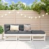 vidaXL 3 Piece Garden Lounge Set White Solid Wood Pine