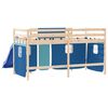vidaXL Kids' Loft Bed with Curtains without Mattress Blue 80x200 cm