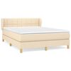 vidaXL Box Spring Bed with Mattress Cream 140x190 cm Fabric