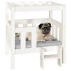 vidaXL Dog Bed White 65.5x50.5x70 cm Solid Wood Pine