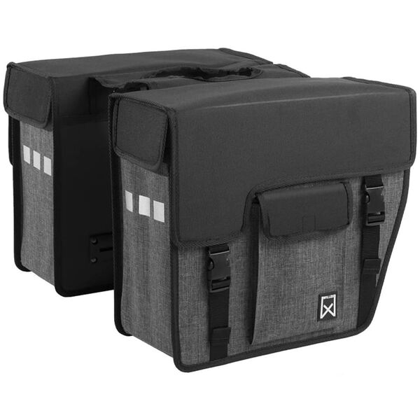 Willex Bicycle Panniers 33 L Slanting Black and Grey 10713