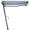 vidaXL Freestanding Manual Retractable Awning 300x250 cm Blue/White