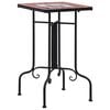 vidaXL Side Table | Terracotta and White | Iron | Small | Decorative Inlays