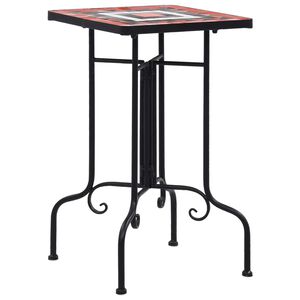 vidaXL Side Table | Terracotta and White | Iron | Small | Decorative Inlays