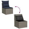 vidaXL 5 Piece Garden Sofa Set with Cushions Grey Poly Rattan