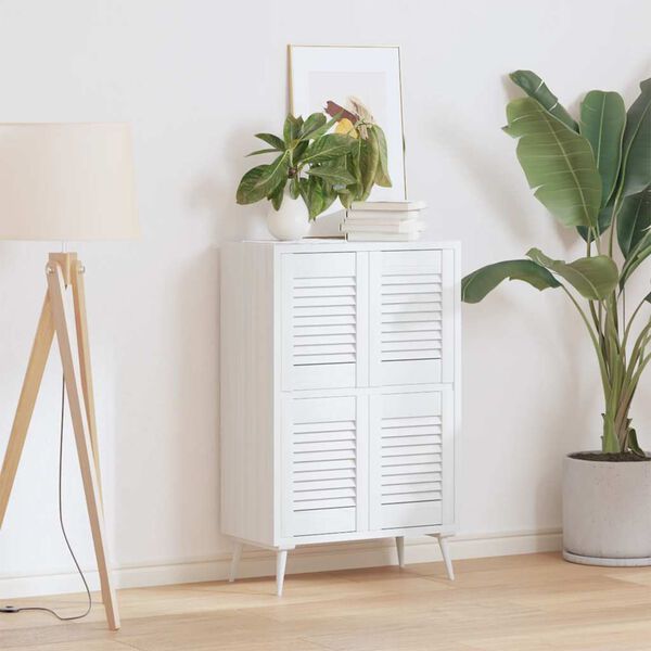 vidaXL Cabinet Doors Louvred Design 4 pcs White 39.5x29.5 cm