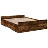 vidaXL Bed Frame with Drawers without Mattress Smoked Oak 135x190 cm Double