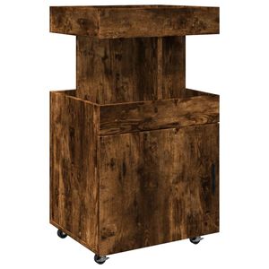 vidaXL Bar Cart Smoked Oak 50x41x89 cm Engineered Wood