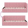 vidaXL Corner Bed Frame with Headboard Pink 90 cm x 200 cm Velvet