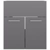 vidaXL Bathroom Furniture Set High Gloss Grey Engineered Wood