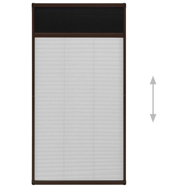 vidaXL Plisse Insect Screen for Windows Aluminium Brown 80x160 cm