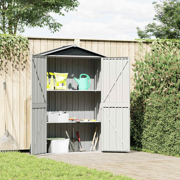 vidaXL Garden Shed Anthracite 116x45x175 cm Galvanised Steel