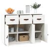 vidaXL Sideboard White 100x40x75 cm Solid Wood Pine