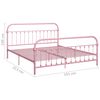 vidaXL Bed Frame without Mattress Pink Metal 180x200 cm Super King