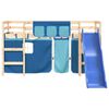 vidaXL Kids' Loft Bed with Curtains without Mattress Blue 80x200 cm