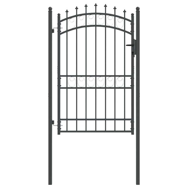 vidaXL Fence Gate with Spikes Grey 200 x 100 cm Powder-coated steel