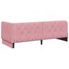 vidaXL Corner Bed Frame with Headboard Pink 80 x 200 cm Velvet