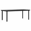 vidaXL Garden Dining Table | Black | Powder-coated steel, glass | 200x100x74 cm