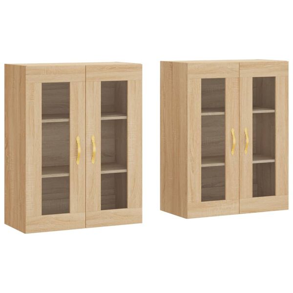 vidaXL Wall Mounted Cabinets 2 pcs Sonoma Oak Engineered Wood