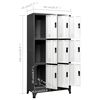 vidaXL Locker Cabinet Anthracite and White 90x45x180 cm Steel