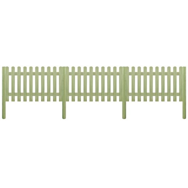 vidaXL Picket Fence Impregnated Pinewood 5.1 m 100 cm 6/9cm