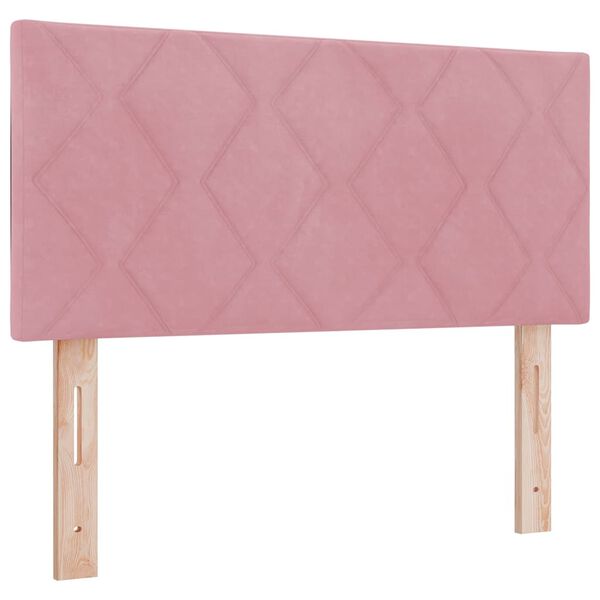 vidaXL LED Headboard with Headboard Pink 90 cm Faux Leather