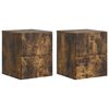 vidaXL Wall-Mounted Bedside Cabinet 2 pcs Smoked Oak 33 x 34.5 x 40 cm