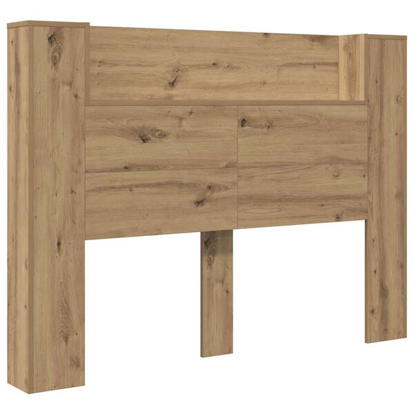 vidaXL Headboard Cabinet with Shelf Artisan oak Engineered wood
