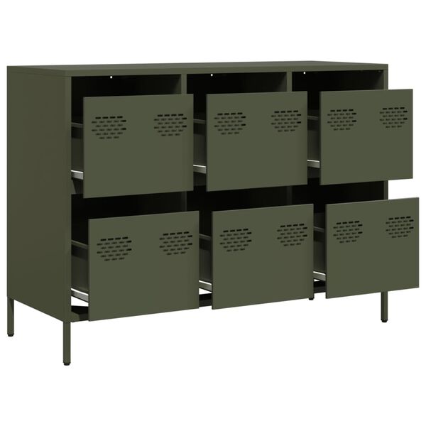 vidaXL Sideboard&nbsp;Olive Green 101.5x39x73.5 cm Cold-rolled Steel