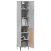 vidaXL Highboard Concrete Grey 34.5x34x180 cm Engineered Wood