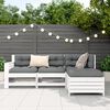 vidaXL 4 Piece Garden Sofa Set White Solid Wood Pine