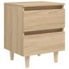 vidaXL Bed Cabinets & Solid Pinewood Legs 2 pcs Sonoma Oak 40x35x50 cm