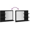 vidaXL Bathroom Mirror Black Oak 60x10.5x45 cm Engineered Wood