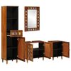 vidaXL Bathroom Furniture Set with Shelf 4 pcs Walnut Solid Mango Wood