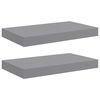 vidaXL Floating Wall Shelves 2 pcs Grey 40x23x3.8 cm MDF