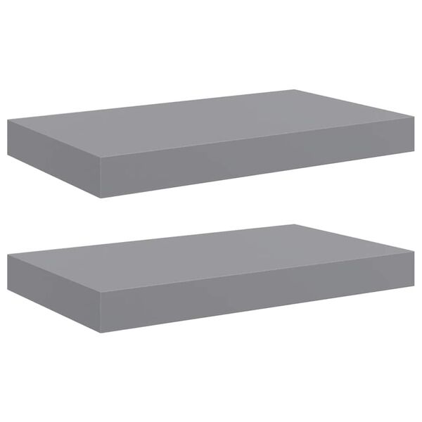 vidaXL Floating Wall Shelves 2 pcs Grey 40x23x3.8 cm MDF
