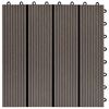 vidaXL Decking Tile 11 pcs Dark Brown 30 x 30 cm WPC