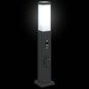vidaXL Bollard Light with Sensor&Outlet 50 cm Black IP44