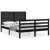 vidaXL Bed Frame without Mattress Black Double Solid Wood