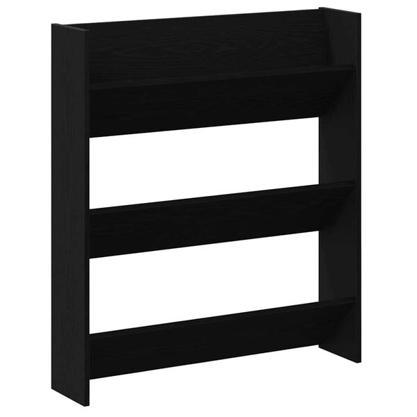 vidaXL Shoe Cabinet Black Oak 80 x 18 x 90 cm Engineered Wood